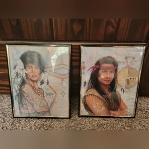 Native American framed prints (2)